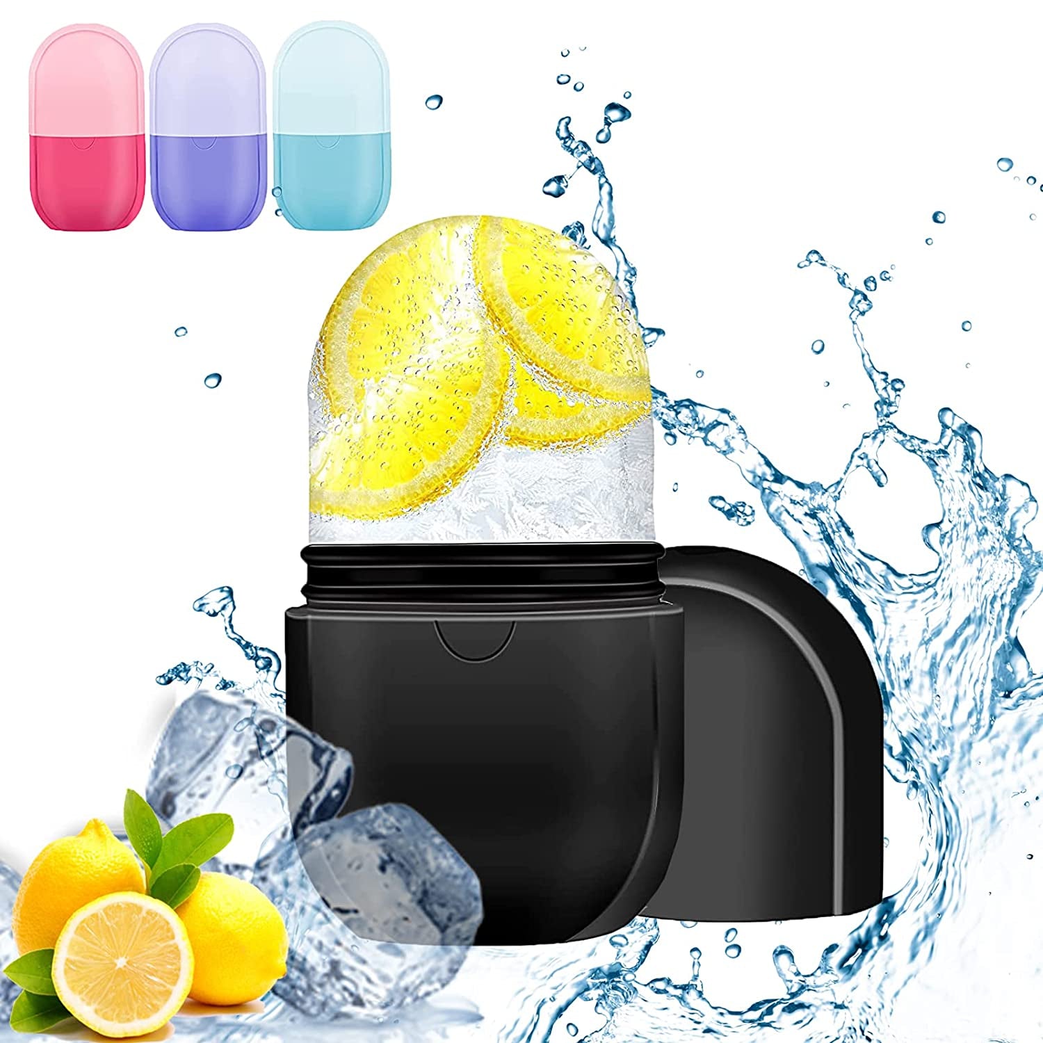 Ice Roller Silicone Facial and Eye,Facial Beauty Ice Roller Skin Care Tools,Reusable Facial Treatment to Tone Skin & De-Puff the Eye Area,Reduce Acne and Lubricate the Skin (Black 1) Health & Beauty > Personal Care > Cosmetics > Cosmetic Tools > Skin Care Tools MAITING black  