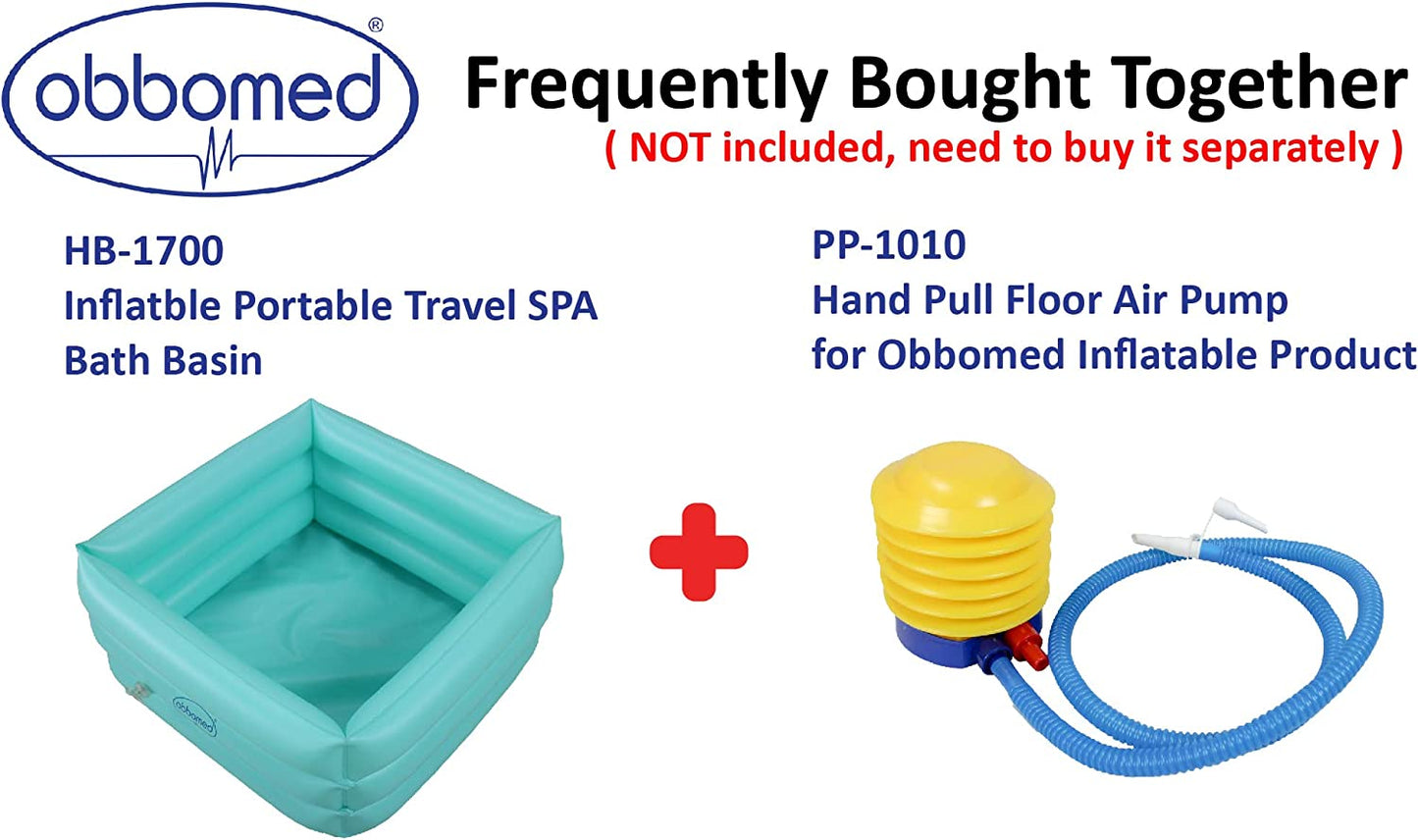 Obbomed HB-1700N New and Handy Air Valve Foldable Portable, Folding Inflatable Portable Travel Spa Foot Care Bath Basin –Inflated Size: 16.5(L) X 16.5(W) X 7.0(H) Inches – 4.2 Gallons Capacity Health & Beauty > Personal Care > Foot Care ObboMed   