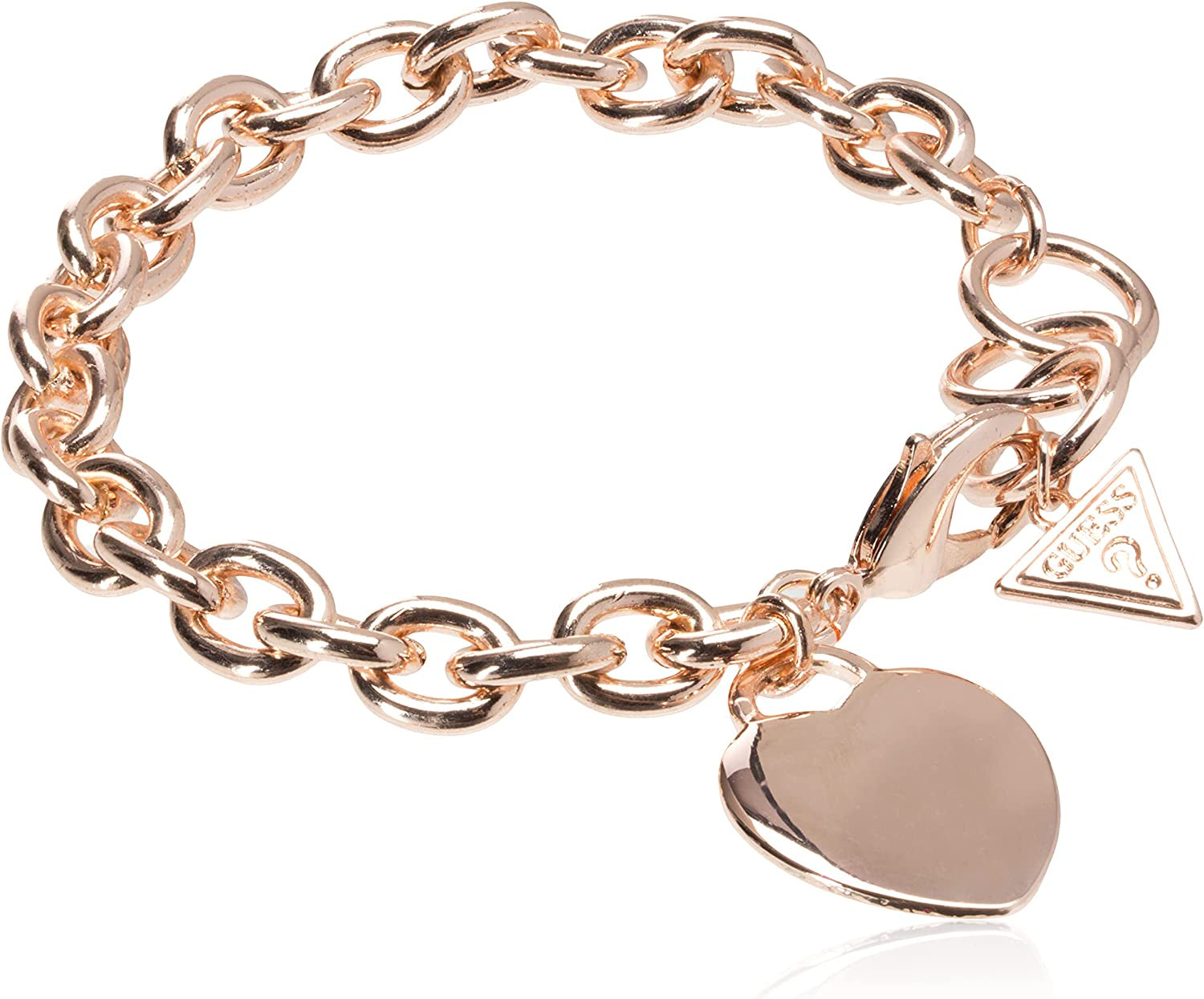 GUESS "Basic" G Logo Heart Link Bracelet Apparel & Accessories > Jewelry > Bracelets GUESS Rose Gold  