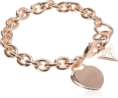 GUESS "Basic" G Logo Heart Link Bracelet Apparel & Accessories > Jewelry > Bracelets GUESS Rose Gold  
