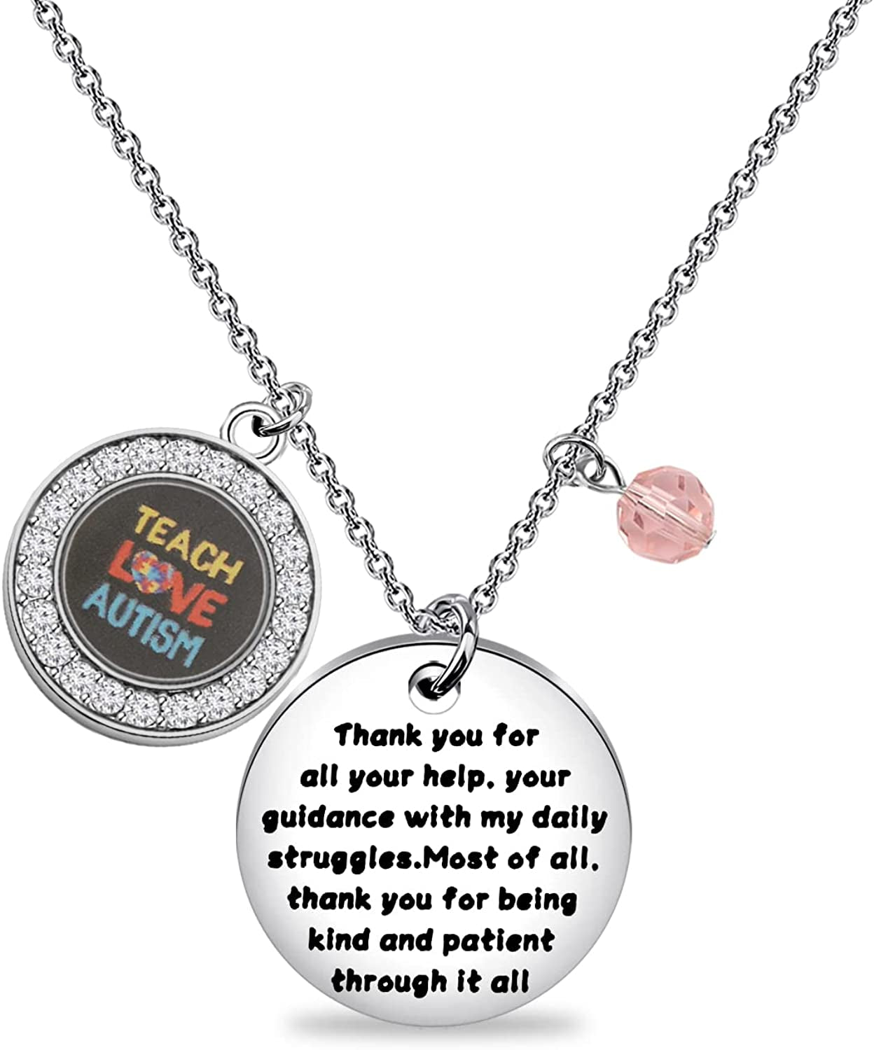 UJIMS Autism Teacher Quote Gifts SPED Teacher Bracelet Thank You for All Your Help Appreciation Jewelry for PPCD Teacher Educator Gift Apparel & Accessories > Jewelry > Bracelets UJIMS Autism Teacher Necklace  