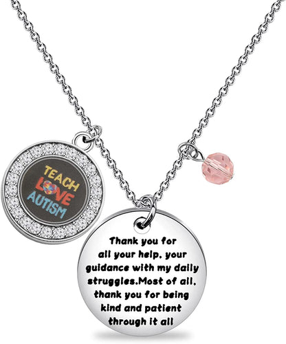 UJIMS Autism Teacher Quote Gifts SPED Teacher Bracelet Thank You for All Your Help Appreciation Jewelry for PPCD Teacher Educator Gift Apparel & Accessories > Jewelry > Bracelets UJIMS Autism Teacher Necklace  
