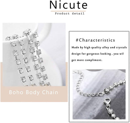 Nicute Party Bra Chains Rhinestone Body Chain Body Jewelry for Women and Girls Apparel & Accessories > Jewelry > Body Jewelry Nicute   