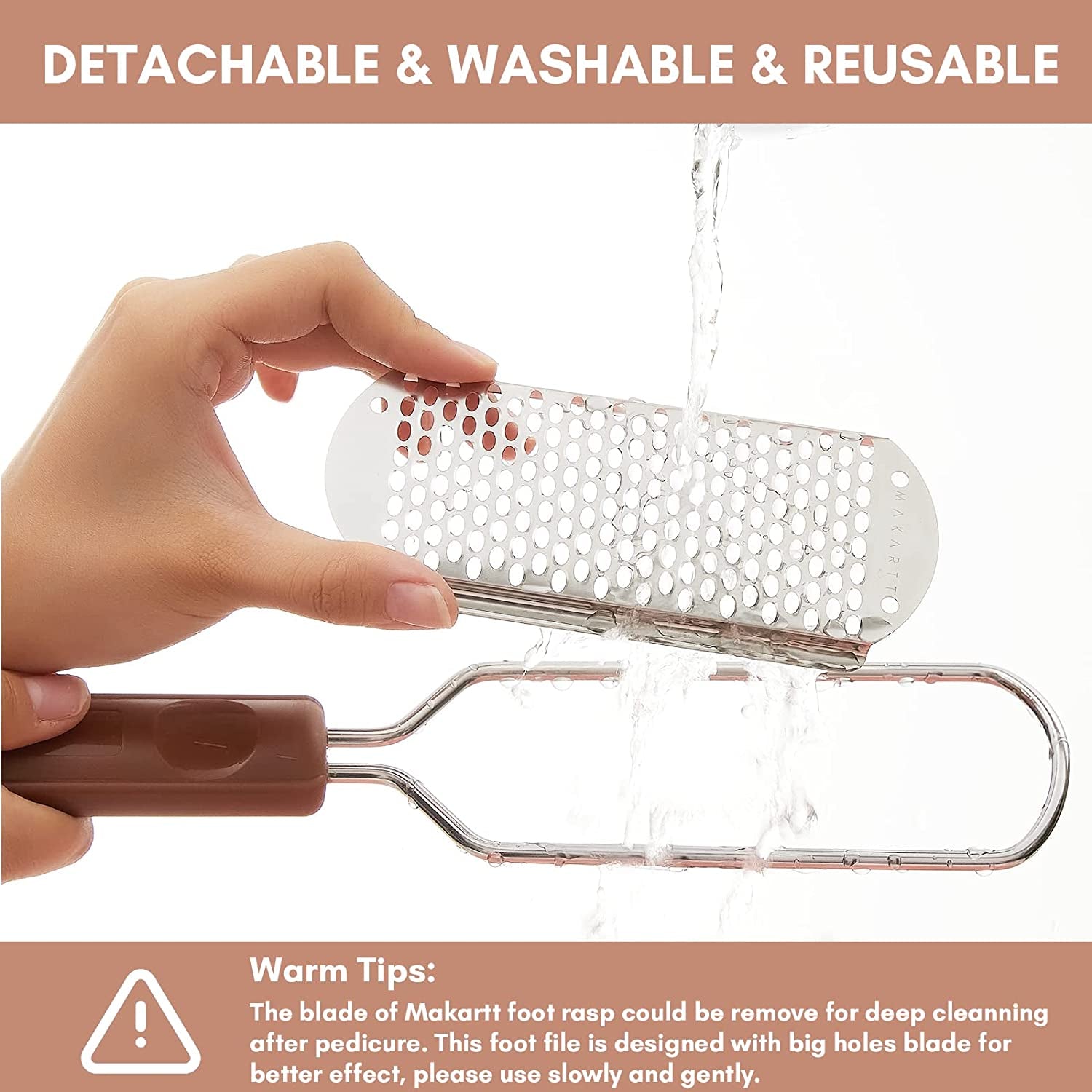 Makartt Callus Remover for Feet Metal Foot Rasp File Professional Colossal Stainless Steel Foot Scrubber Dead Skin Remover Pedicure Supplies for Foot Care, Can Be Used on Both Dry and Wet Feet Health & Beauty > Personal Care > Foot Care Makartt   