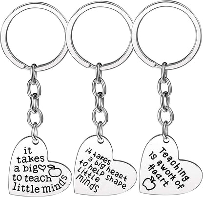 Pack of 3 Teacher Bangles Gifts for Teacher Open School Gifts for Teachers Thank You Bangle Bracelets Apparel & Accessories > Jewelry > Bracelets Nzztont 3PCs Keychain Heart Mixed Style 15  