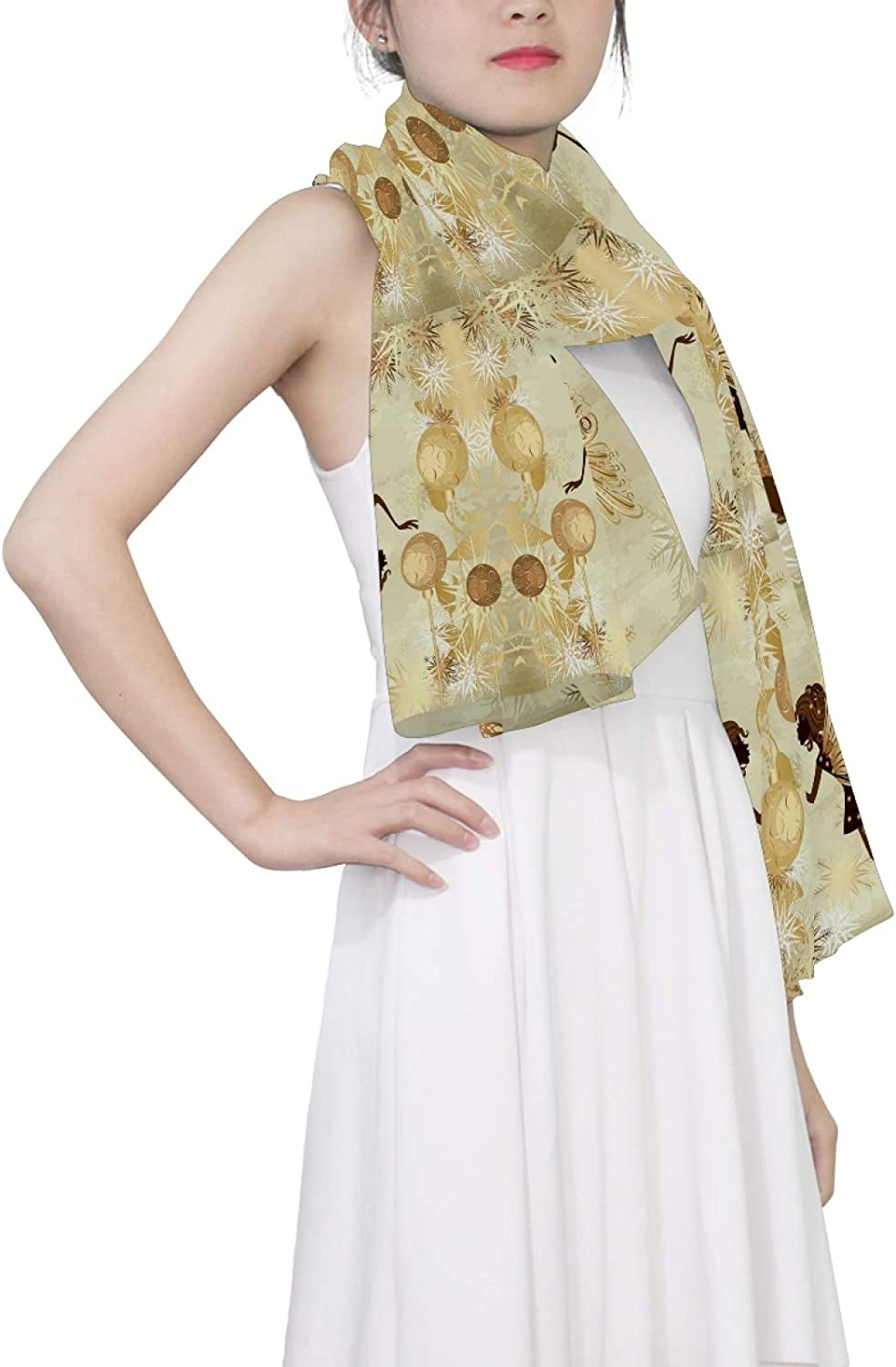 Women Long Silk Scarf, Satin Shawl Chiffon Large Stole Headscarf Sunscreen Wrap Apparel & Accessories > Clothing Accessories > Scarves & Shawls Oyihfvs   