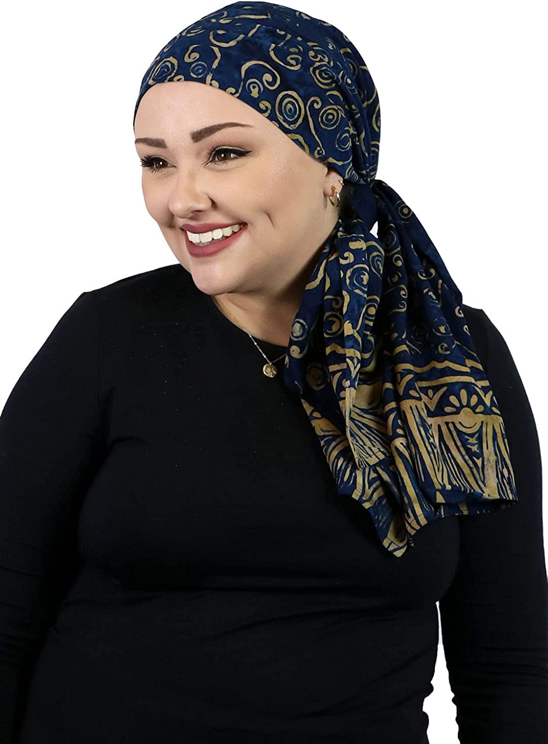 Hats, Scarves & More Headscarf Head Wrap for Women Chemo Headwear Cancer Scarf Head Covering Bali Batik 15 X 60 Inches Apparel & Accessories > Clothing Accessories > Headwear Hats Scarves & More Imperial Blue  