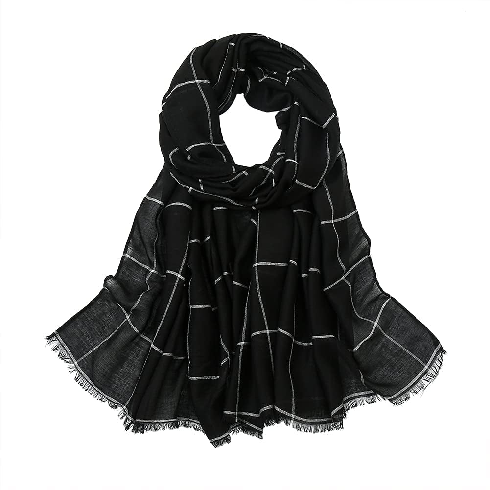 Scarf for Women Lightweight Floral Fashion Flower Scarves Shawl Wrap by Hophor Apparel & Accessories > Clothing Accessories > Scarves & Shawls Hophor Free-living Urbanites-black  