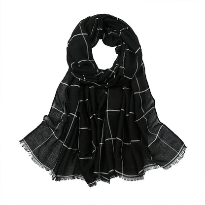 Scarf for Women Lightweight Floral Fashion Flower Scarves Shawl Wrap by Hophor Apparel & Accessories > Clothing Accessories > Scarves & Shawls Hophor Free-living Urbanites-black  