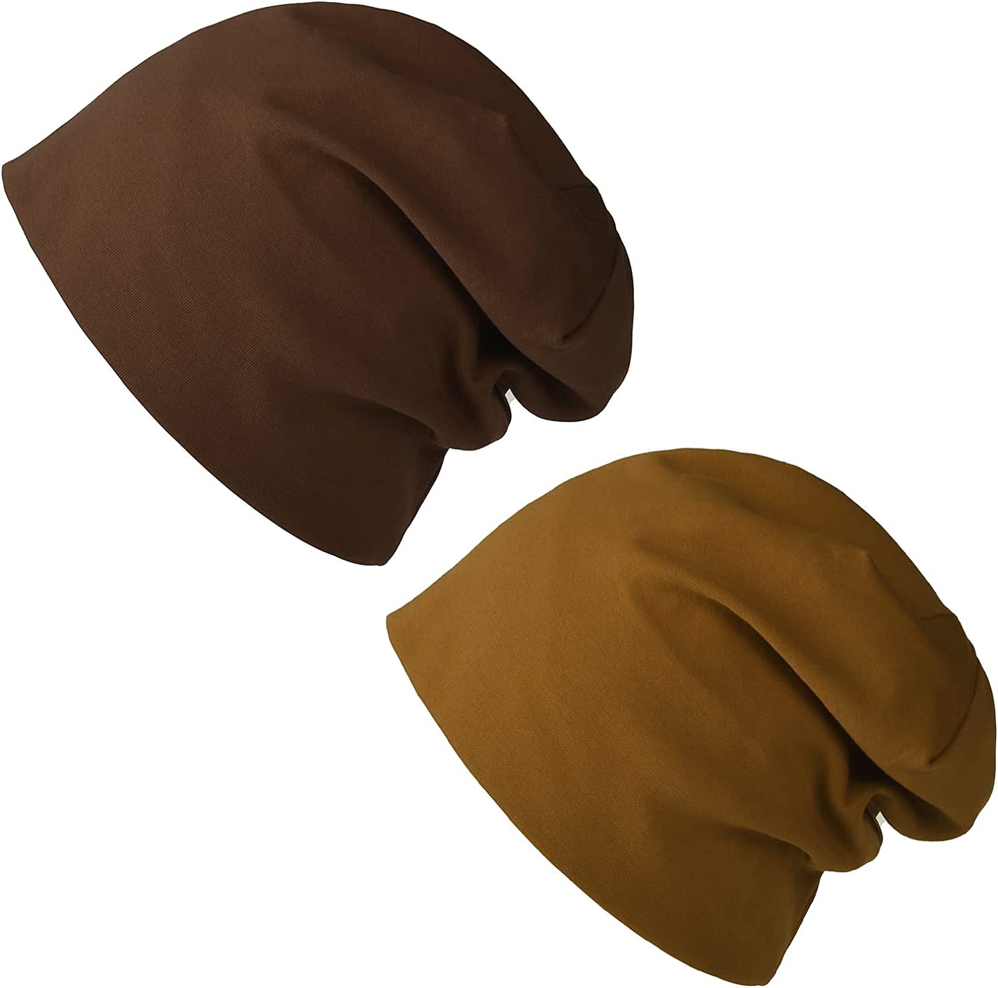 FURTALK Beanie for Womens Men Slouchy Cotton Beanies Summer Soft Skull Cap Lightweight Chemo Headwear Apparel & Accessories > Clothing Accessories > Headwear KYLIE MAX Caramel + Brown  