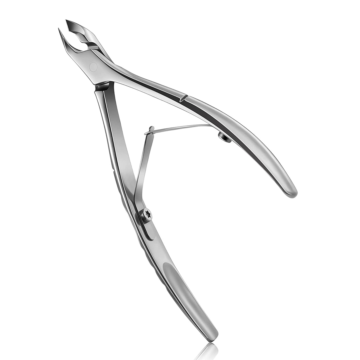 FERYES Cuticle Cutters 1/2 Jaw - Professional Stainless Steel Cuticle Clippers Nail Cuticle Remover Tool, Nail Dead Skin Clipper - BLACK Health & Beauty > Personal Care > Cosmetics > Cosmetic Tools > Nail Tools FERYES Mirror silver  