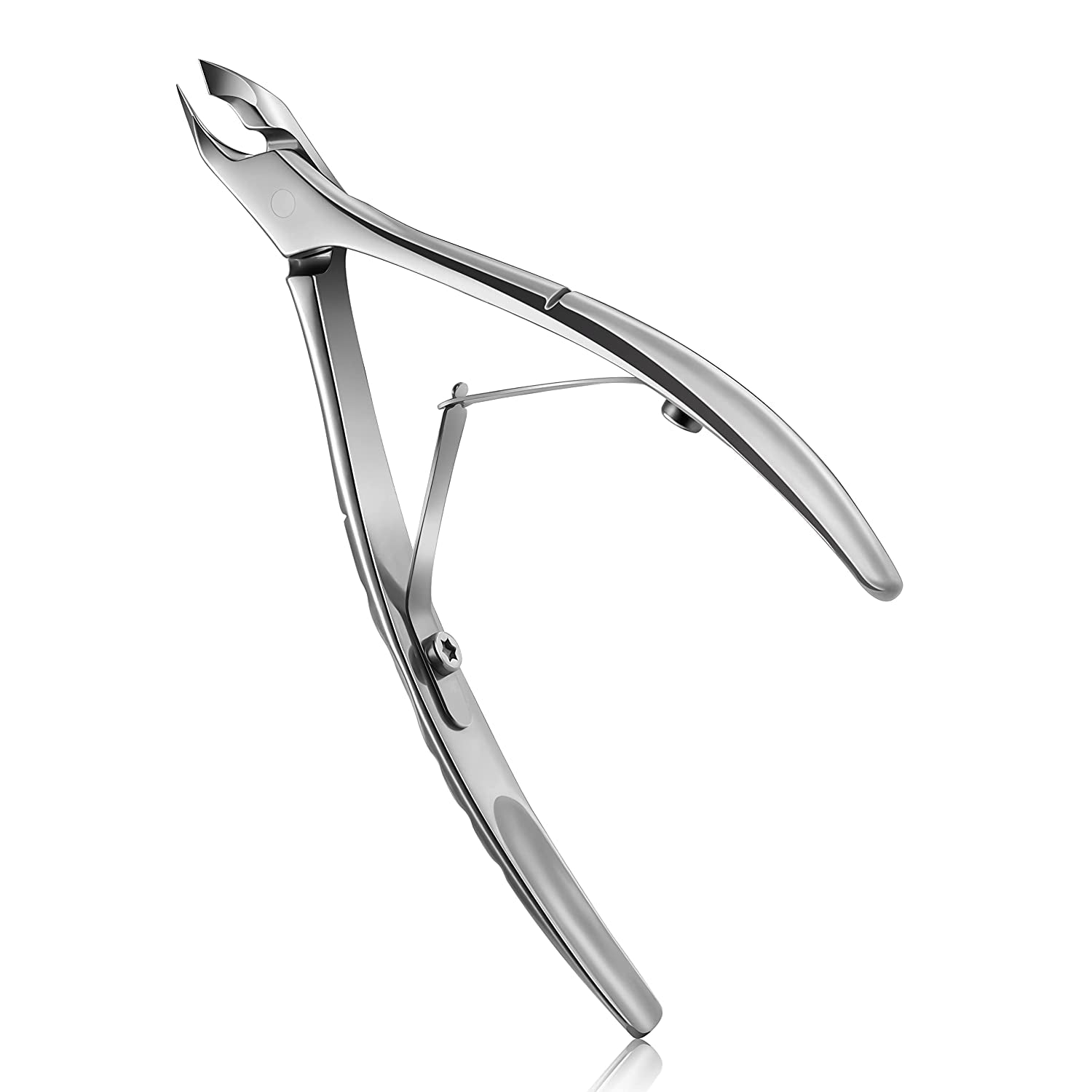 FERYES Cuticle Cutters 1/2 Jaw - Professional Stainless Steel Cuticle Clippers Nail Cuticle Remover Tool, Nail Dead Skin Clipper - BLACK Health & Beauty > Personal Care > Cosmetics > Cosmetic Tools > Nail Tools FERYES Mirror silver  