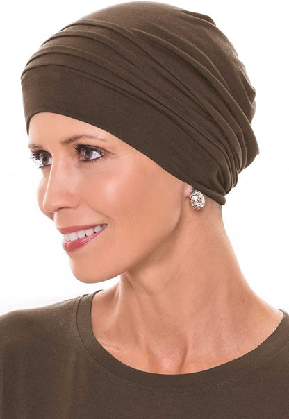 Cardani® Mod Slouchy Snood Turban - Viscose from Bamboo Hat Apparel & Accessories > Clothing Accessories > Headwear Cardani Luxury Bamboo - Mocha One Size 