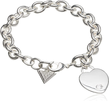 GUESS "Basic" G Logo Heart Link Bracelet Apparel & Accessories > Jewelry > Bracelets GUESS Silver  