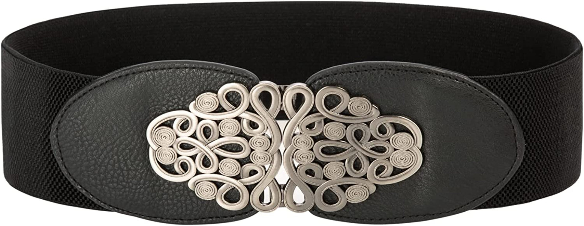 Women Stretchy Vintage Dress Belt Elastic Waist Cinch Belt CL413 Apparel & Accessories > Clothing Accessories > Belts GRACE KARIN Black-circle X-Large 