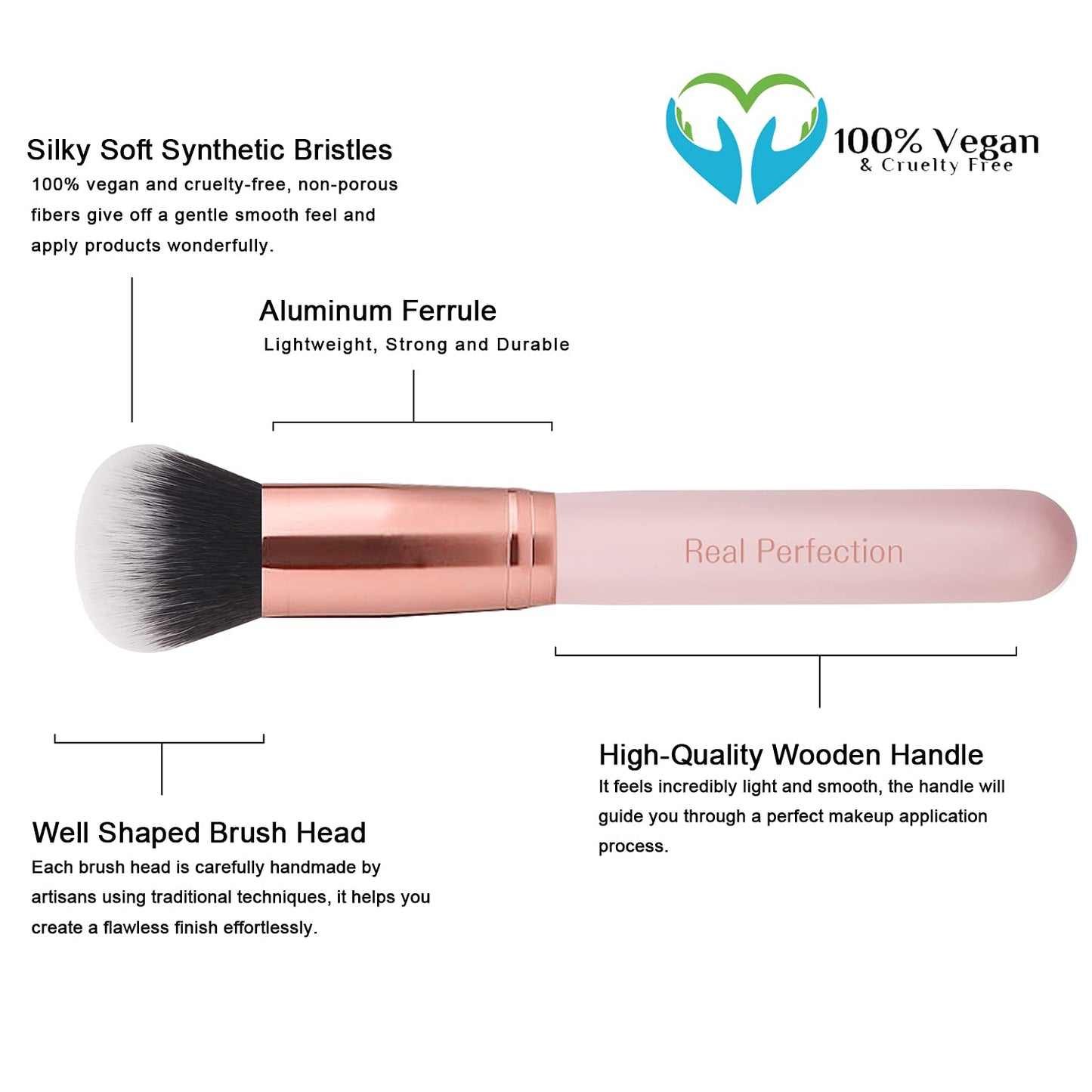 Real Perfection Makeup Brushes 16Pcs Makeup Brushes Set with 1 Silicone Face Mask Brush Premium Synthetic Foundation Brushes Blending Face Powder Eye Shadow Concealer Make up Brushes Tool Kit Health & Beauty > Personal Care > Cosmetics > Cosmetic Tools > Makeup Tools Real Perfection   