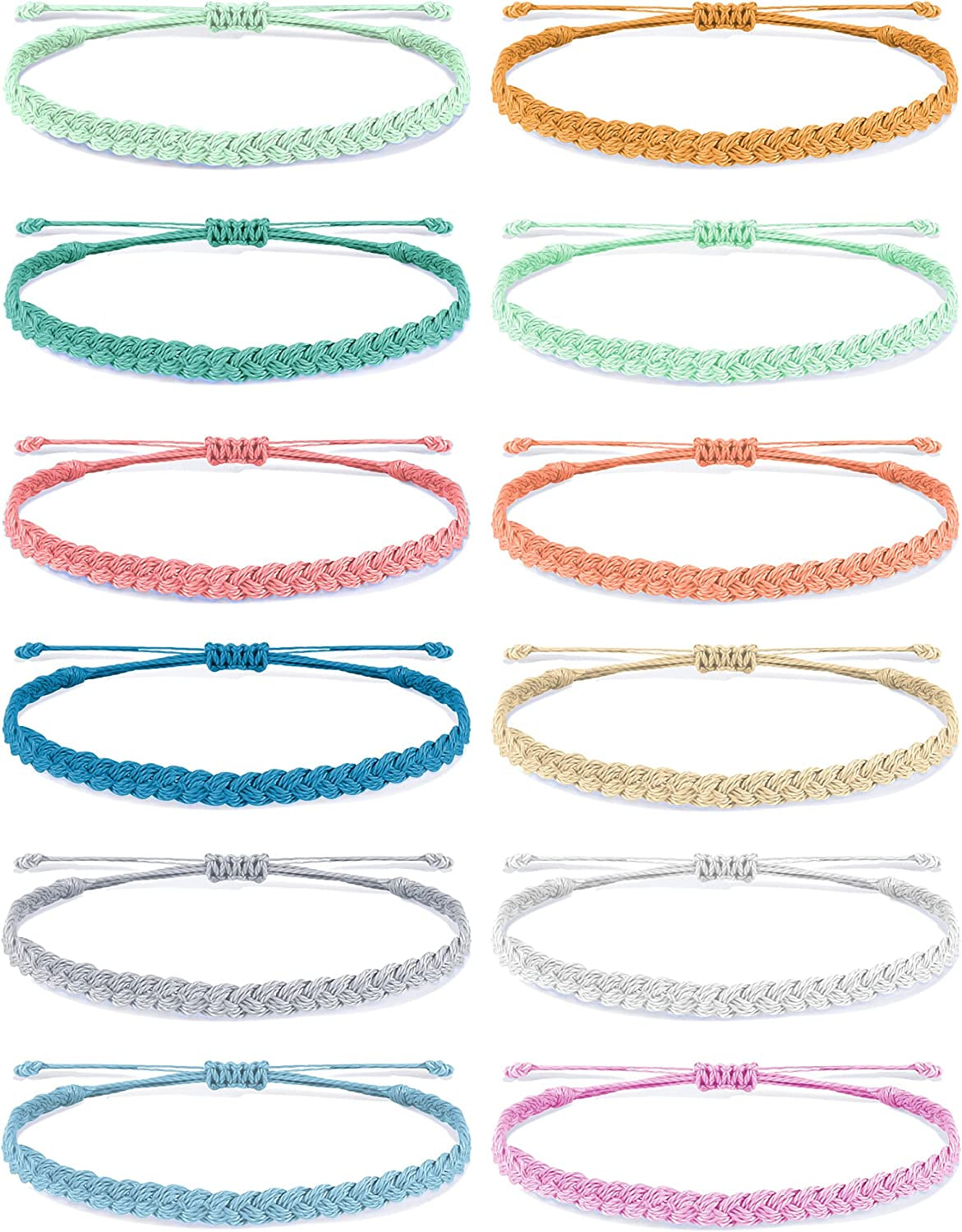 Long Tiantian Wave Bracelets for Teen Girls Cute Boho Braided String Beach Ocean Bracelet for Women Summer Jewelry Gift Apparel & Accessories > Jewelry > Bracelets Long tiantian T  