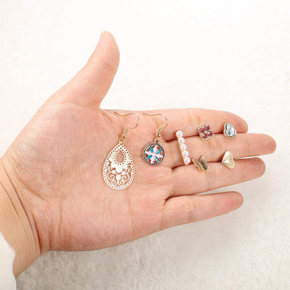 Thunaraz 81Pairs Small Stud Earrings Set for Women Men Triangle Circle Bar Star Moon Geometric Leaf Arrow Flower Bow CZ Ball Faux Pearl Hoop Dangle Earrings Set Apparel & Accessories > Jewelry > Earrings THUNARAZ   