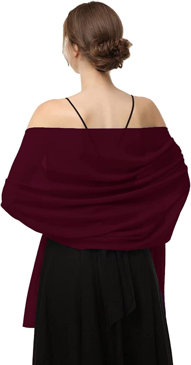 Chiffon Shawls Scarves Wraps for Bridal Wedding Party Evening Dress and Special Occasion Dresses Apparel & Accessories > Clothing Accessories > Scarves & Shawls Baoqiya Burgundy Length(79") * Width(19") 