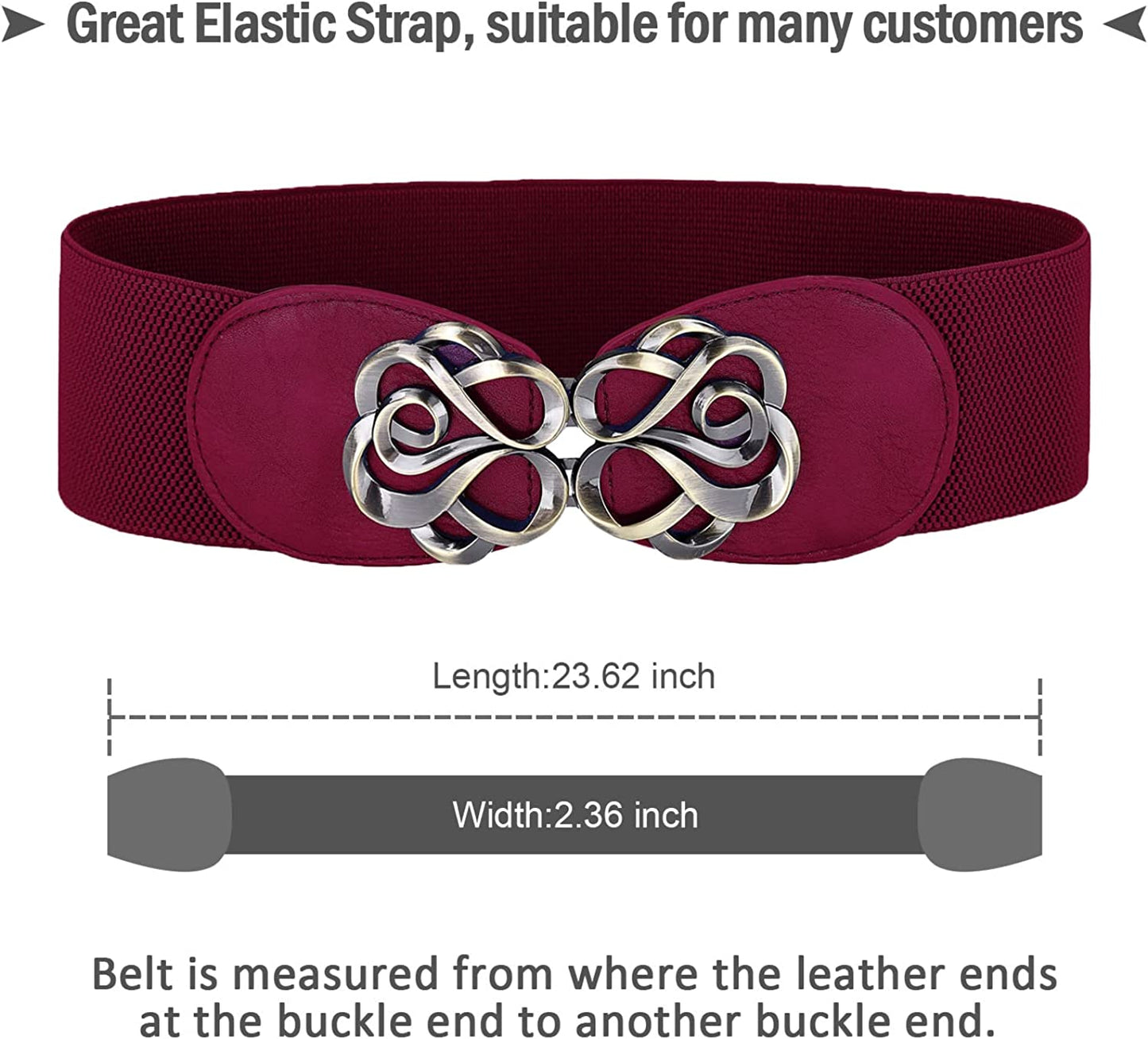 Women Stretchy Vintage Dress Belt Elastic Waist Cinch Belt CL413 Apparel & Accessories > Clothing Accessories > Belts GRACE KARIN   