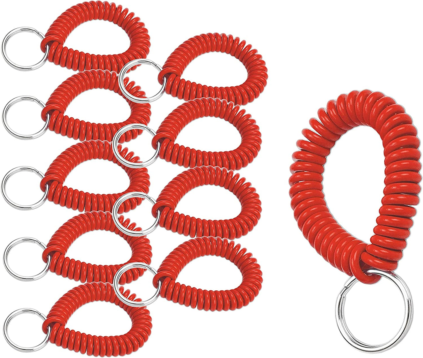 Lucky Line 2” Diameter Spiral Wrist Coil with Steel Key Ring, Flexible Wrist Band Key Chain Bracelet, Stretches to 12”, Purple 1 PK (410651) Apparel & Accessories > Jewelry > Bracelets Lucky Line Red Pack of 10 