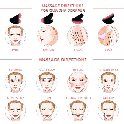 Medimama Gua Sha Massage Tool, Rose Quartz Gua Sha Facial Beauty Tools for Wrinkles, Skin Tightening, Lift Firming, Eye Puffiness Treatment, Neck anti Aging and Body Muscle Relaxing Black Health & Beauty > Personal Care > Cosmetics > Cosmetic Tools > Skin Care Tools Medimama   