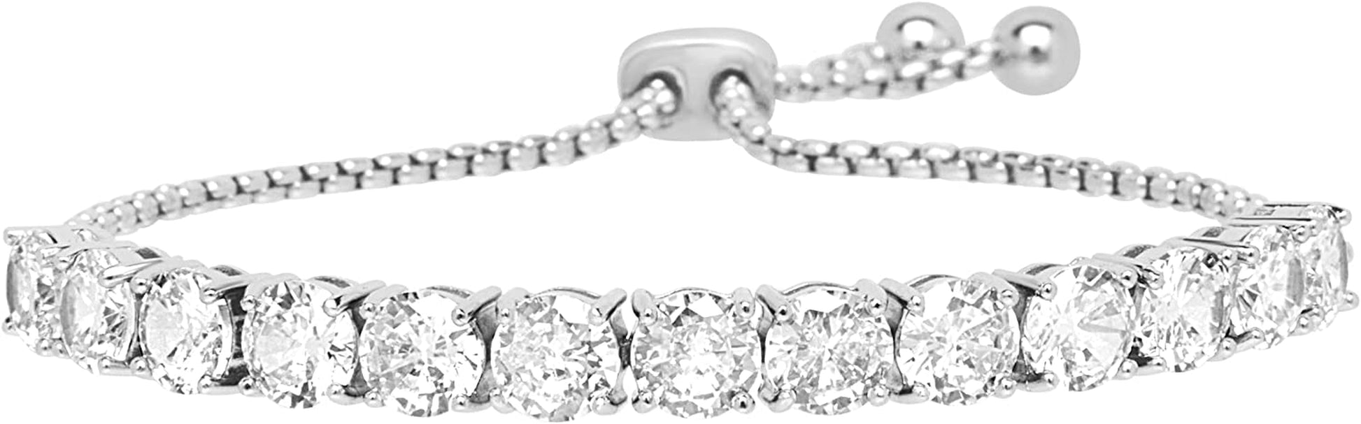 Devin Rose Women’S Bolo Bracelet – Slide Adjustable Cubic Zirconia Crystal Tennis Bracelet Apparel & Accessories > Jewelry > Bracelets Devin Rose 6mm White  