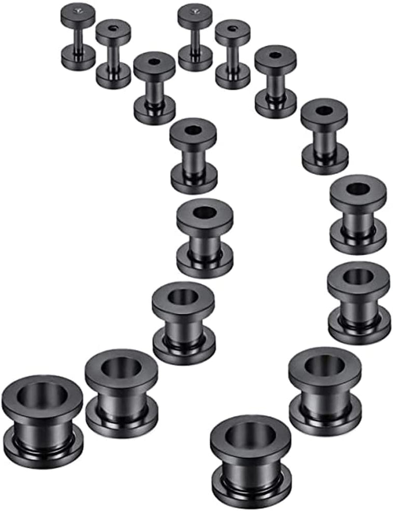 Screw Fit Ear Gauges Surgical Steel Tunnel Expander Earrings Earlobe Plugs Stretching Body Piercing Jewelry Set for Women Men Nice and Fashion Apparel & Accessories > Jewelry > Body Jewelry generic   