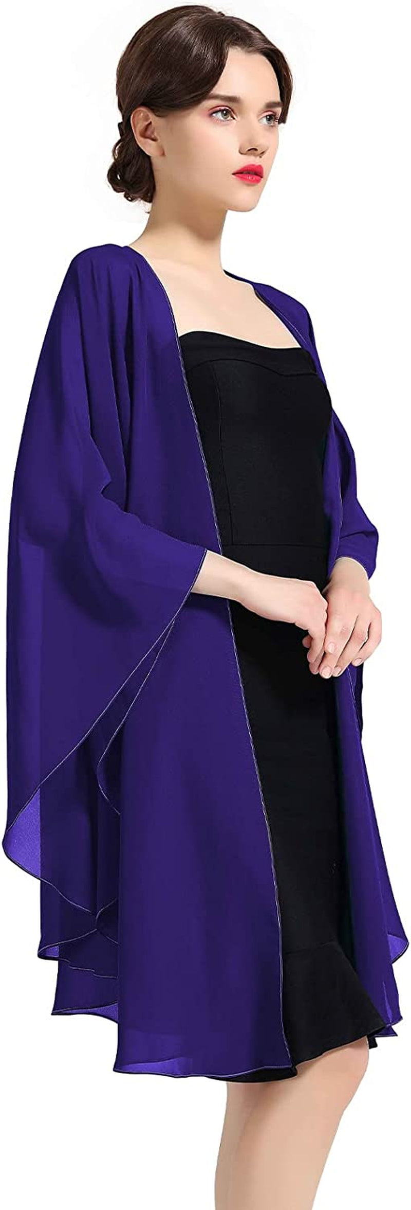 Shawl Wrap Chiffon Scarf for Women Evening Dresses Wedding Stole Black White Blue 25 Colors by BEAUTELICATE Apparel & Accessories > Clothing Accessories > Scarves & Shawls BEAUTELICATE Purple  