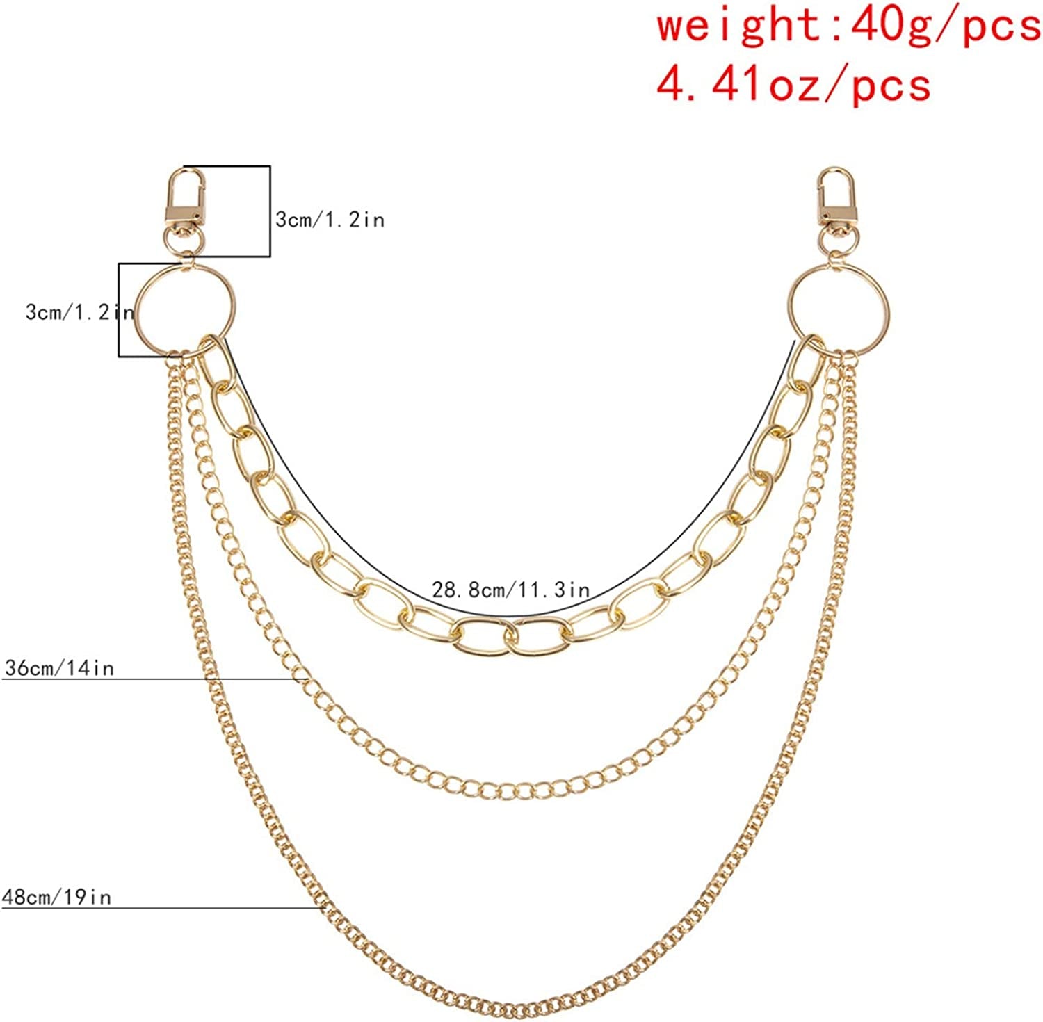 Tenghong2021 Punk Body Chain Goth Street Butterfly Belt Waist Chain Pants Chain Pocket Wallet Chain Gold Cuban Layered Jean Pants Belt Chains Waist Belly Body Chain Jewelry Apparel & Accessories > Jewelry > Body Jewelry tenghong2021   