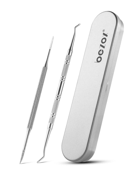 BEZOX Ingrown Toenail Tools - Toenail Lifter and Toenail File Set, Podiatrist Preferred Ingrown Toenails Treatment Tools - Surgical Grade Stainless Steel, W/Tin Storage Box Health & Beauty > Personal Care > Cosmetics > Cosmetic Tools > Nail Tools BEZOX   