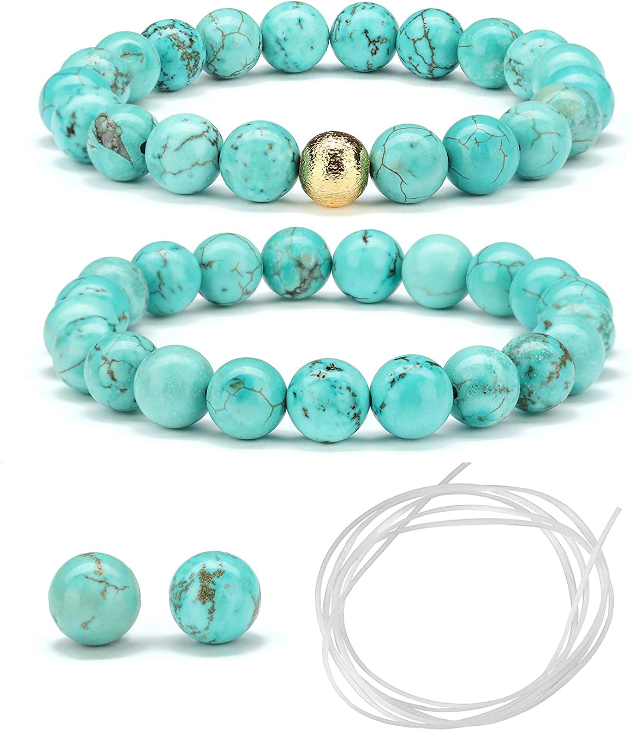 CHOGLE Gemstone Beaded Bracelets for Women - Semi Precious 8Mm round Natural Stone Beads Bracelet - Stretch Strand Bracelet for Girls Apparel & Accessories > Jewelry > Bracelets CHOGLE   