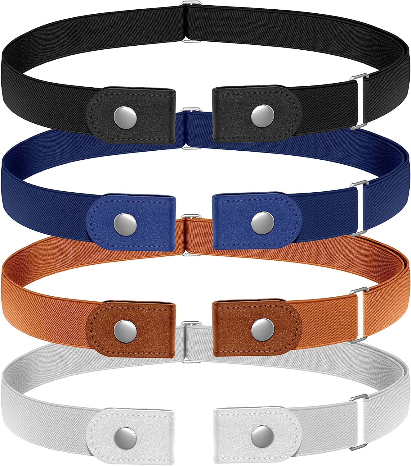 Udekit No Buckle Elastic Stretch Belts Buckle Free Waist Belt for Jeans Pants Apparel & Accessories > Clothing Accessories > Belts Udekit Black Blue Orange White Small : fits waist from 24'' to 36'' 
