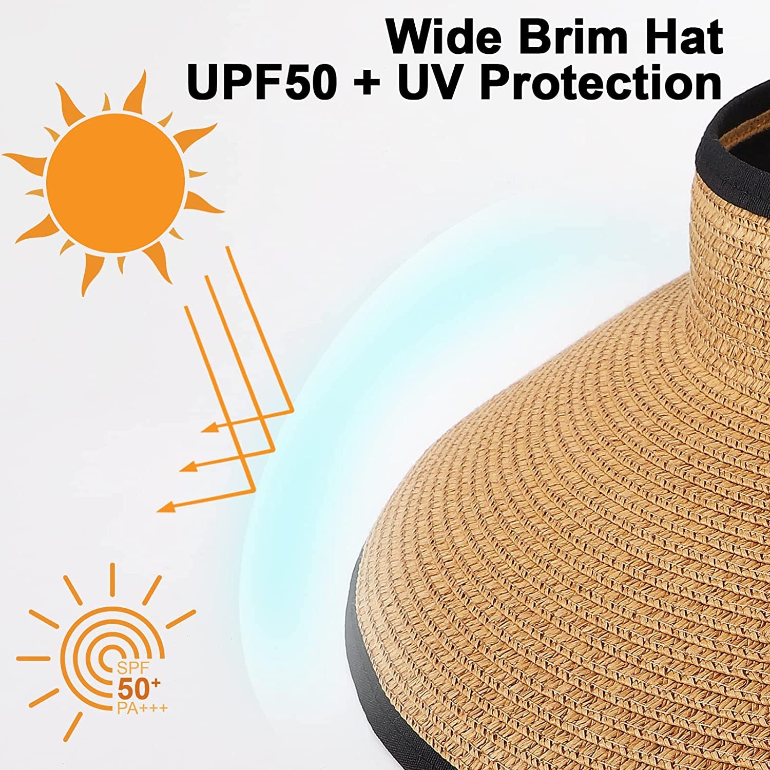 Senose Straw Hats for Women, UPF 50 Wide Brim Beach Sun Visor Hat UV Protection Apparel & Accessories > Clothing Accessories > Hats Senose   