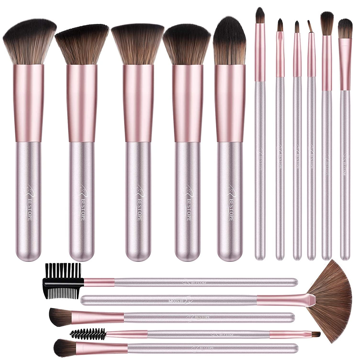 Makeup Brushes Makeup Brush Set - 16 Pcs BESTOPE PRO Premium Synthetic Foundation Concealers Eye Shadows Make up Brushes Set,Eyeliner Brushes(Rosegold) Health & Beauty > Personal Care > Cosmetics > Cosmetic Tools > Makeup Tools Shenzhen Jimei Lang Technology Co., Ltd. Purple  