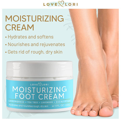 Foot Cream for Dry Cracked Feet 4 Oz. Foot Lotion by Love Lori - Foot Moisturizer & Heel Cream - Foot Repair Cream for Cracked Feet Treatment W/ Tea Tea Oil & Lemongrass - Foot Care for Women Health & Beauty > Personal Care > Foot Care LOVE, LORI   