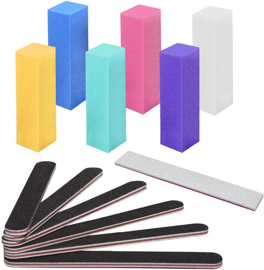 Nail File and Buffer, Wosweet Professional Manicure Tools Kit 6Pcs Rectangular Art Care Buffer Block 6Pcs 100/180 Grit Doublesided Nail Files 1Pcs Purple 180/240 Emery Board Health & Beauty > Personal Care > Cosmetics > Cosmetic Tools > Nail Tools Wosweet   