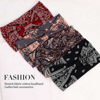 Vemalo Wide Headbands for Women, Boho Bandeau Head Bands, Workout Head Wraps, Stretch No Slip Hair Wraps Pack of 4 (Stylish) Apparel & Accessories > Clothing Accessories > Bandanas & Headties Vemalo   