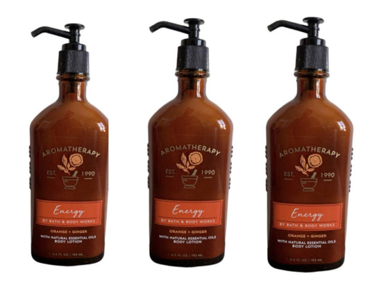 Bath & Body Works Aromatherapy Energy - Orange + Ginger Body Lotion, 6.5 Fl Oz, 3-Pack Health & Beauty > Personal Care > Cosmetics > Bath & Body Bath & Body Works 6.5 Fl Oz (Pack of 3)  