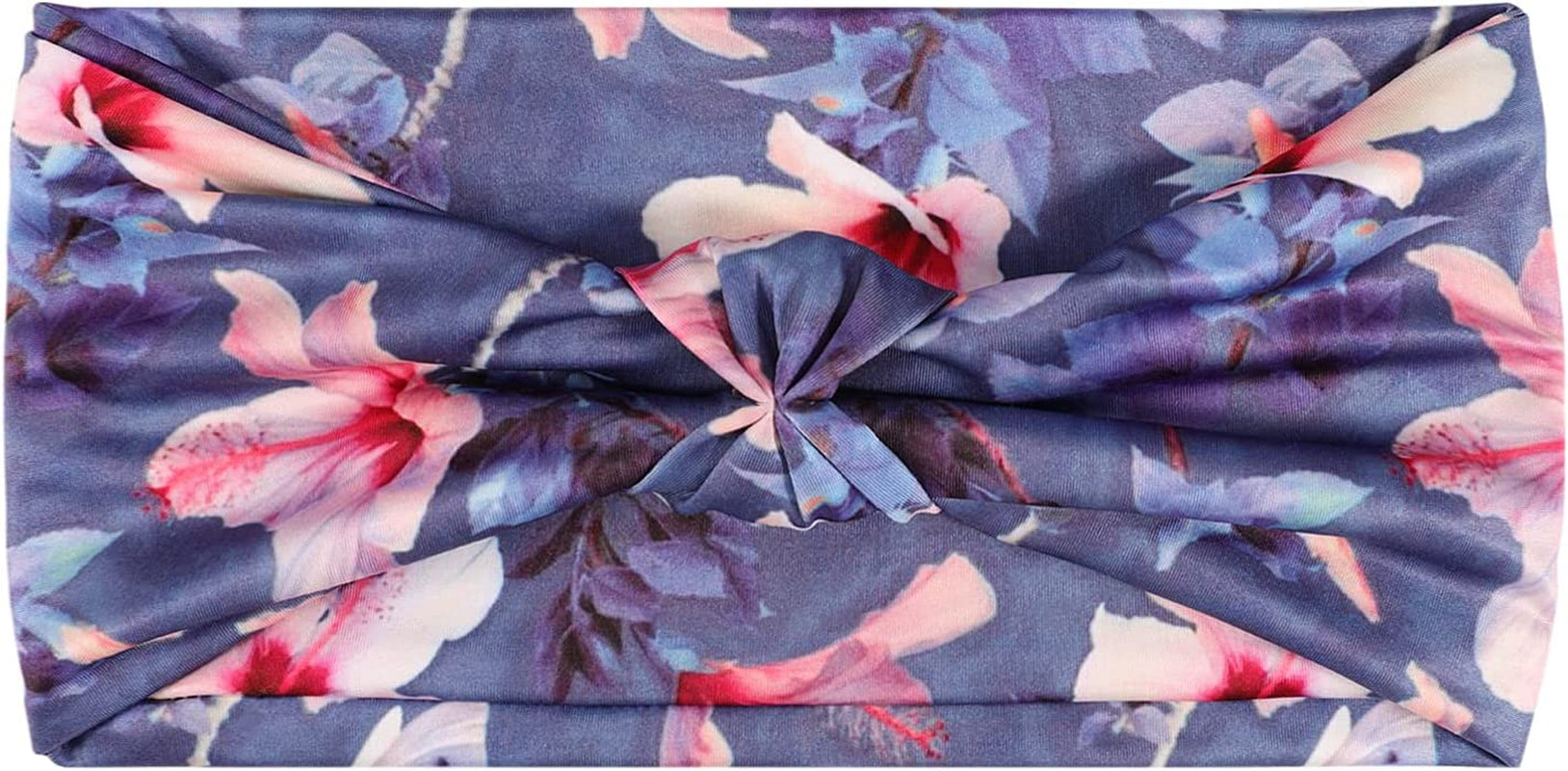 Moko Headband for Women, Versatile Turban Headband Hair Wrap Multi-Style Casual Sports Headwear, Stretchy Breathable Moisture Wicking Microfiber Head Wrap for Workout, Running, Yoga Apparel & Accessories > Clothing Accessories > Headwear MoKo Flowers Butterfly Elastic 