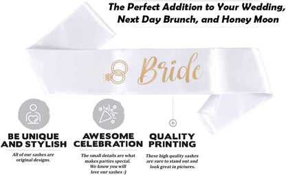 Bride & Groom Sash Set - Bride to Be Sash Groom to Be Sash Engagement Party Favors | Bachelor Bachelorette Party Supplies Bridal Shower Sash Set Decorations Just Married Gift Engaged Decor Accessories Apparel & Accessories > Clothing Accessories > Sashes Brosash   