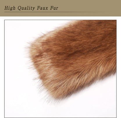 Dikoaina Women'S Winter Fake Faux Fur Scarf Wrap Collar Shawl Shrug Apparel & Accessories > Clothing Accessories > Scarves & Shawls Dikoaina   