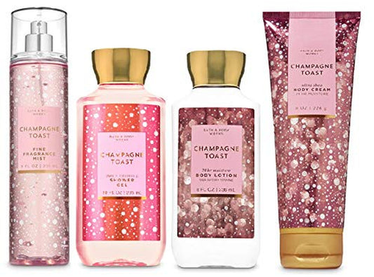 Bath and Body Works NEW 2019 Champagne Toast - Deluxe Gift Set Body Lotion - Body Cream - Fragrance Mist and Shower Gel - Full Size Health & Beauty > Personal Care > Cosmetics > Bath & Body Bath & Body Works   