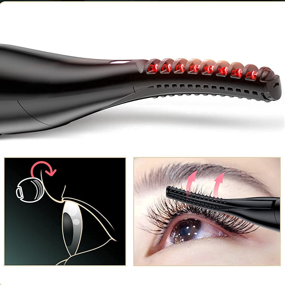 Spmmmner 2 in 1 Double-Sided Heated Electric Eyelash Curlerwith 3 Temperature Gears Rechargeable Heated Lash Curler ,Quick Heating and Natural Long-Lasting Eye Beauty Makeup Tools, Black Health & Beauty > Personal Care > Cosmetics > Cosmetic Tools > Makeup Tools Spmmmner   