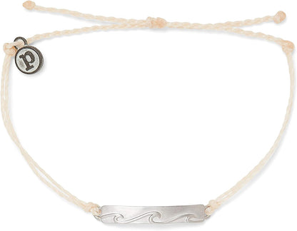 Pura Vida Gold or Silver Bar into the Waves Waterproof Adjustable Bracelet Apparel & Accessories > Jewelry > Bracelets Pura Vida Silver / Vanilla  