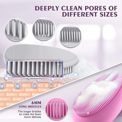 Face Scrubber Silicone Exfoliator Brush: Manual Handheld Mini Facial Cleansing Exfoliating and Massaging for Sensitive Skin - Soft Blackhead Wash Scrubber Pore Cleaning Tool Health & Beauty > Personal Care > Cosmetics > Cosmetic Tools > Skin Care Tools icolorfuled   