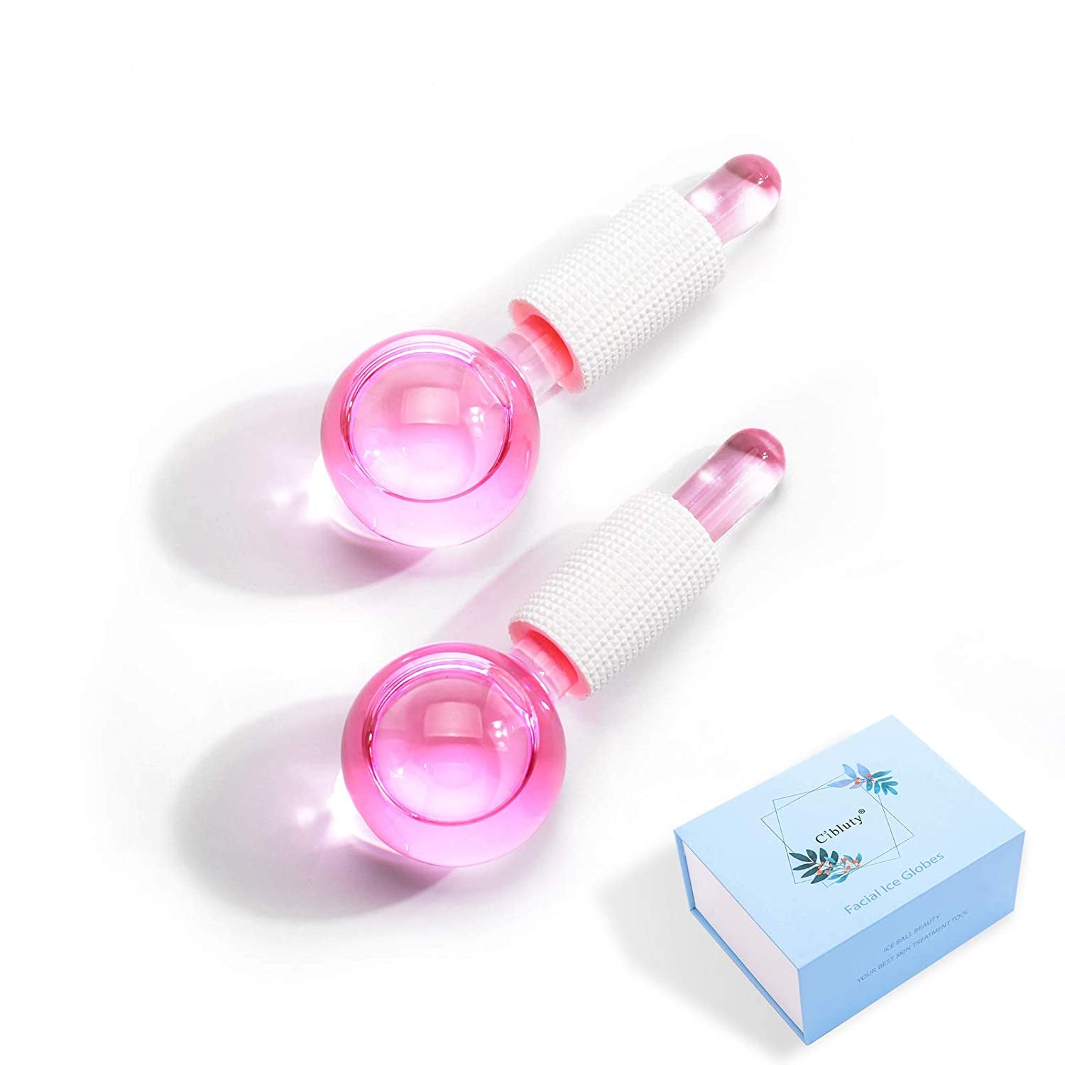 CIBLUTY ICE ROLLER for FACIAL: 2 PCS FACE Roller MASSAGE TOOL for Redness Soothing, Reduce Puffiness and Dark Circles Health & Beauty > Personal Care > Cosmetics > Cosmetic Tools > Skin Care Tools CIBLUTY Pink  