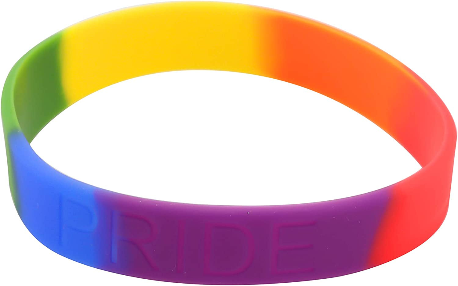 CHOORO LGBT Bracelet Gay Pride Bracelets Rainbow Silicone Rubber Wristbands LGBTQ Jewelry Gay Pride Gifts Apparel & Accessories > Jewelry > Bracelets CHOORO PRIDE red orange yellow  