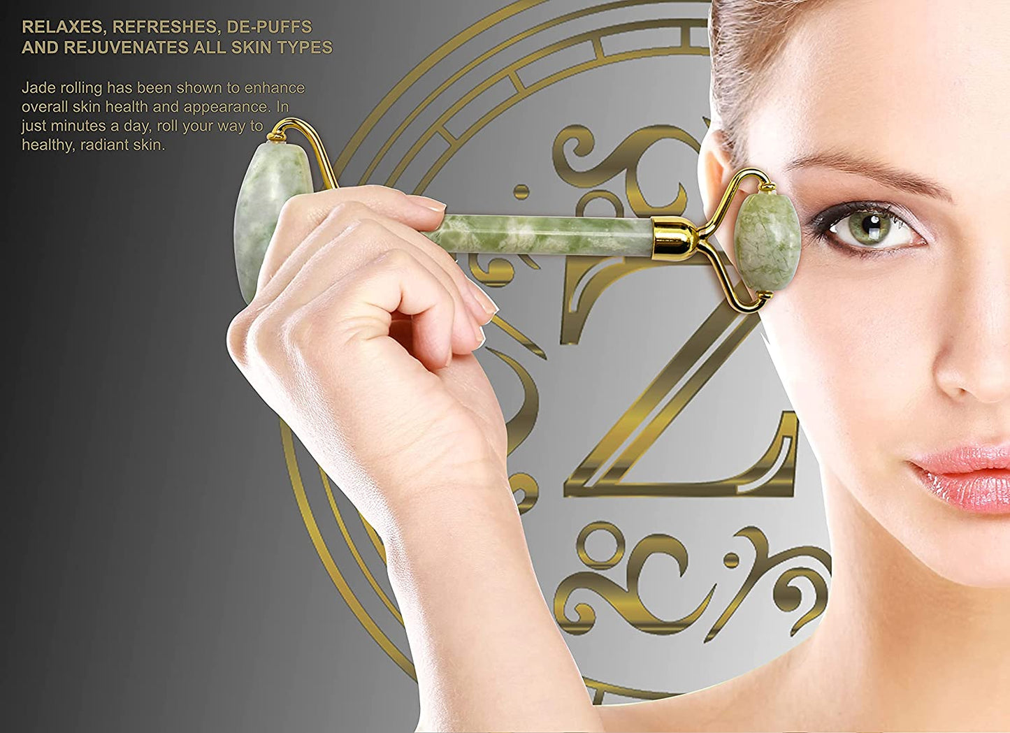 Jade Roller and Gua Sha Set - Luxury Facial Skincare Set by Zamlinco - Jade Stone Anti-Aging Skin Care Tools for Face, Eyes, Neck and Body | Reduce Fine Lines and Wrinkles Naturally Health & Beauty > Personal Care > Cosmetics > Cosmetic Tools > Skin Care Tools Zamlinco   