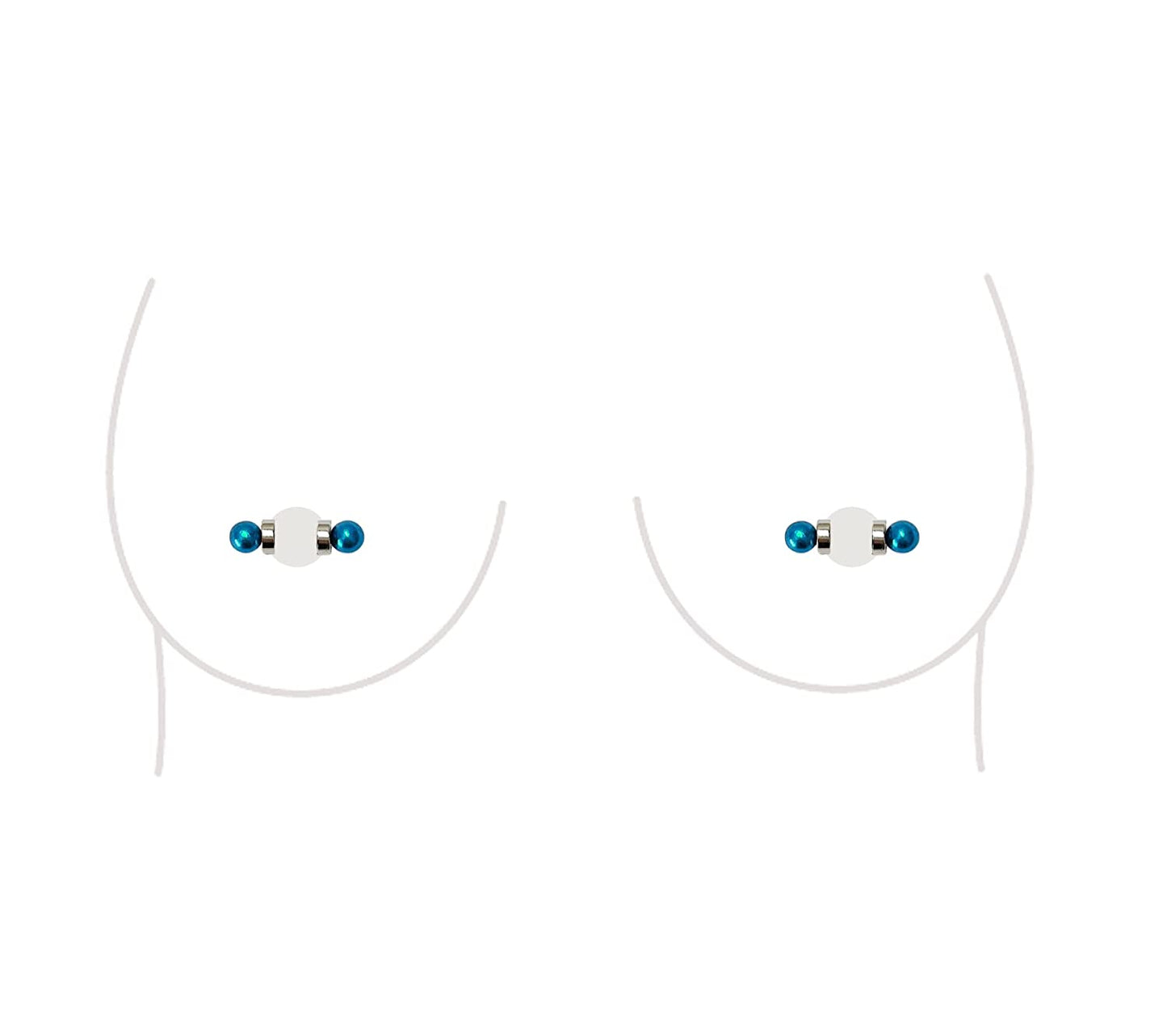 Non-Piercing Nipple Ring Magnetic Barbell Stud Fake Body Jewelry for Women (B - Black (Regular)) Apparel & Accessories > Jewelry > Body Jewelry All Body Art B - Regular (Aqua)  